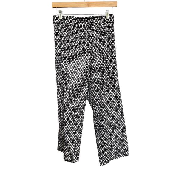 J. Jill Women's Black Floral Geometric Cropped Pants Size 16 - Picture 2 of 5